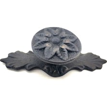 Pileli Store Antika Tarz Dekoratif Pirinç Çiçek Düğme - 29X70 Mm, Oksit