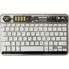 Pileli Store ZR612 Rgb Şeffaf Beyaz Bluethooth Klavye