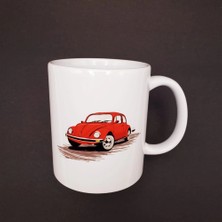 Pileli Store Kırmızı Vosvos Baskılı Kupa