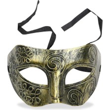 Pileli Store Altın Eskitme Yüz Maskesi - Antik Tarz Balo Maskesi
