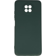 Pileli Store  Xiaomi Redmi Note 9 5g Kılıf Nano Içi Kadife Silikon - Koyu Yeşil