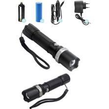 Pileli Store Swat Profesyonel Şarjlı El Feneri Ledli Flashlight Zoom Özellikli 6 Parça Full Set