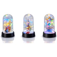 Pileli Store Yılbaşı Temalı Işıklı Dekoratif Cam Fanus - Model 10
