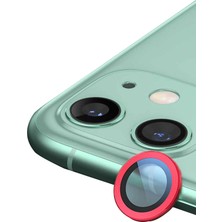 Pileli Store  iPhone 12 Raze Metal Kamera Lens - Kırmızı