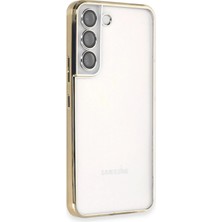 Pileli Store  Samsung Galaxy S22 Kılıf Razer Lensli Silikon - Gold