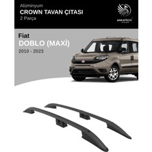 Turtle Fıat Doblo Maxi 2010-2023 Crown Tavan Çıtası - Siyah (Uzun Şasi)
