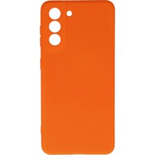 Pileli Store  Samsung Galaxy S21 Kılıf Nano Içi Kadife Silikon - Turuncu