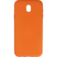Pileli Store  Samsung Galaxy J7 Pro / J730 Kılıf Nano Içi Kadife Silikon - Turuncu