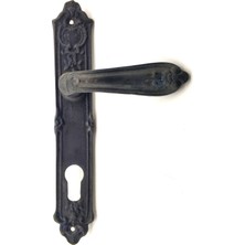 Pileli Store Antika Tarz Dekoratif Pirinç Çiçekli Oda Kapı Kolu - 240X40 Mm, Oksit