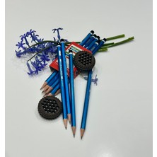 FB Cup Faber-Castell Kalem Seti & Nero Bisküvi Tasarımlı Mikro Silgi - 12 Parça Kırtasiye Seti