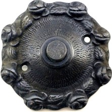 Pileli Store Antika Tarz Dekoratif Pirinç Güllü Kapı Zili - 75MM, Oksit