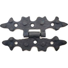 Pileli Store Antika Tarz Dekoratif Pirinç Yıldız Menteşe - 84X44 Mm, Oksit