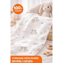 More Home Çok Amaçlı Müslin Örtü, Müslin Bebek Battaniyesi, %100 Pamuk Tek Katlı Müslin BEZ,90X90 cm Duck