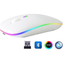 Pileli Store ZR215 CBA100 Rgb Beyaz Şarjlı Mouse