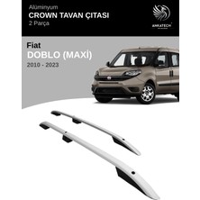 Turtle Fıat Doblo Maxi 2010-2023 Crown Tavan Çıtası - Gri (Uzun Şasi)