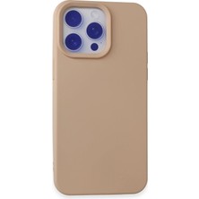 Pileli Store  iPhone 15 Pro Max Kılıf Nano Içi Kadife Silikon - Pudra
