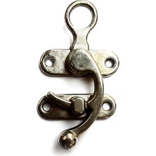 Pileli Store Kancalı Yay Gözü, Ahşap Kutu Klipsi - Küçük, Nikel, 1 Adet