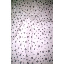 More Home 1 Adet Yıldız Desenli 90X90 cm %100 Pamuk Tek Katlı Müslin Kumaş Bebek Örtüsü.