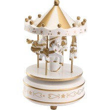 Pileli Store Atlı Karınca Müzik Kutusu Gold-Beyaz Renk MZ-417