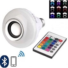 Pileli Store Ampul Şeklinde Kumandalı Bluetooth Hoparlör