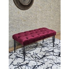 Sevinç Mobilya Siyah Boyalı Tel Ayaklı 90 cm Puf Bench - Puf - Bench - Kasalı Oturak - Oturak - Yatak Ucu Puf