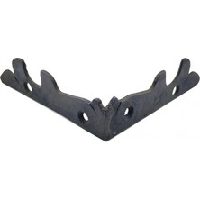 Pileli Store Eco Lounge Antika Tarz Dekoratif Pirinç Lale Köşe Gönye - Yan, 105X105 Mm, Oksit