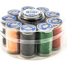 Pileli Store Altın Yaprak Dikiş Ipliği Seti 10'lu Yuvarlak Kutulu