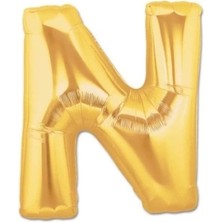 Pileli Store Altın Sarısı Folyo N Harfi Balon 1 Metre
