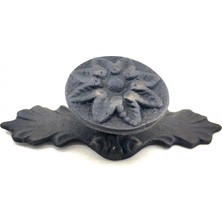 Pileli Store Eco Lounge Antika Tarz Dekoratif Pirinç Çiçek Düğme - 29X70 Mm, Oksit