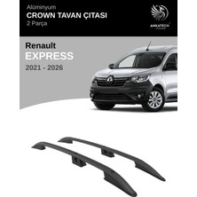 Turtle Renault Express 2021-2026 Crown Tavan Çıtası - Siyah