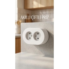 Pileli Store Ikili Beyaz Topraklı Priz Sıva Üstü Duvar Kullanımı