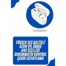 Pileli Store Bluetooth Kulaklık Kulak Içi Silikonlu Stereo Yüksek Ses Kaliteli Dokunmatik