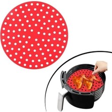 Pileli Store Bx Renkli Isıya Dayanıklı Yıkanılabilir Silikon Fırın ve Airfryer Yuvarlak Pişirme Matı 20