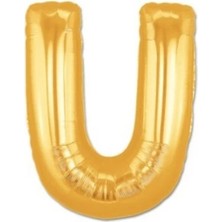 Pileli Store Altın Sarısı Folyo U Harfi Balon 1 Metre