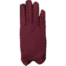 Pileli Store Bordo Renk Puantiyeli Çocuk Eldiveni