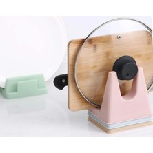 Pileli Store Tencere Kapağı ve Kesme Tahtası Tutucu Mutfak Standı