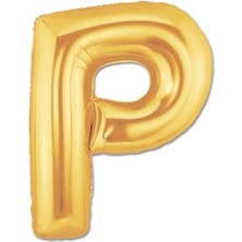 Pileli Store Altın Sarısı Folyo P Harfi Balon 1 Metre