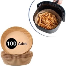 Pileli Store 100 Adet  Air Fryer Pişirme Kağıdı Tek Kullanımlık  Yağlı Kağıdı Yuvarlak Tabak Model