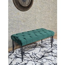 Sevinç Mobilya Siyah Boyalı Tel Ayaklı 90 cm Puf Bench - Puf - Bench - Kasalı Oturak - Oturak - Yatak Ucu Puf