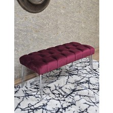 Sevinç Mobilya Krom Tel Ayaklı 90 cm Puf Bench - Puf - Bench - Kasalı Oturak - Oturak - Yatak Ucu Puf