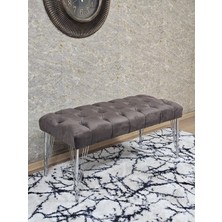 Sevinç Mobilya Krom Tel Ayaklı 90 cm Puf Bench - Puf - Bench - Kasalı Oturak - Oturak - Yatak Ucu Puf