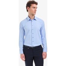 Pierre Cardin Erkek Mavi Slim Fit Uzun Kollu Basic Gömlek 50316734-VR036