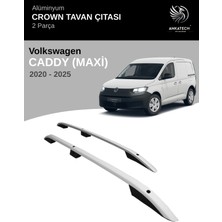 Turtle Vw Caddy Maxi 2020-2025 Crown Tavan Çıtası-Gri (Uzun Şasi)