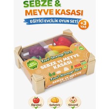 SAYICI Kids Sebze ve Meyve Kasası | +3 Yaş Evcilik Oyuncak Seti | Çocuklar Için Eğitici Mutfak Oyunu