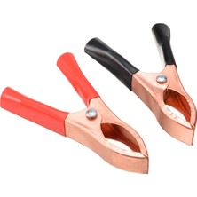 Pileli Store Mini Akü Takviye Batarya Maşası Krokodil Kıskaç Yalıtımlı Siyah Kırmızı 1 Takım Set