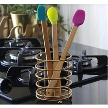 Marsilyan Silikon Uçlu Isıya Dayanıklı Bambu Spatula 3'lü Set