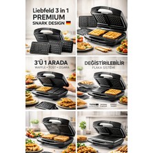 Liebfeld Alman Tasarım 3’ü 1 Arada Tost Makinesi Waffle Izgara |  Premium Snack Maker