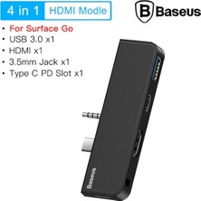 Pileli Store Baseus Multifunctional Hub Surface Go(Type-C+Audio To HD4K+USB3.0+TYPE-C(DATA)+AUDIOK-(5775)