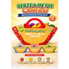 SAYICI Kids Sebze ve Meyve Çantası | +3 Yaş Evcilik Oyuncak Seti | Taşınabilir Eğitici Mutfak Oyuncağı