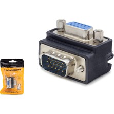 Store Mania Ieg™ VGA Erkek Dişi 90 Derece Açili Adaptör - Siyah HDX5045